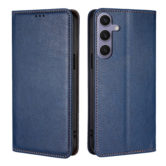 For Samsung Galaxy S25+ 5G Gloss Oil Solid Color Magnetic Leather Phone Case(Blue) by buy2fix
