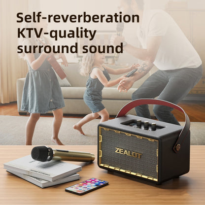 Zealot MT01M Retro Card Portable Wireless Bluetooth Speaker with Microphone(Black) - Desktop Speaker by ZEALOT | Online Shopping UK | buy2fix