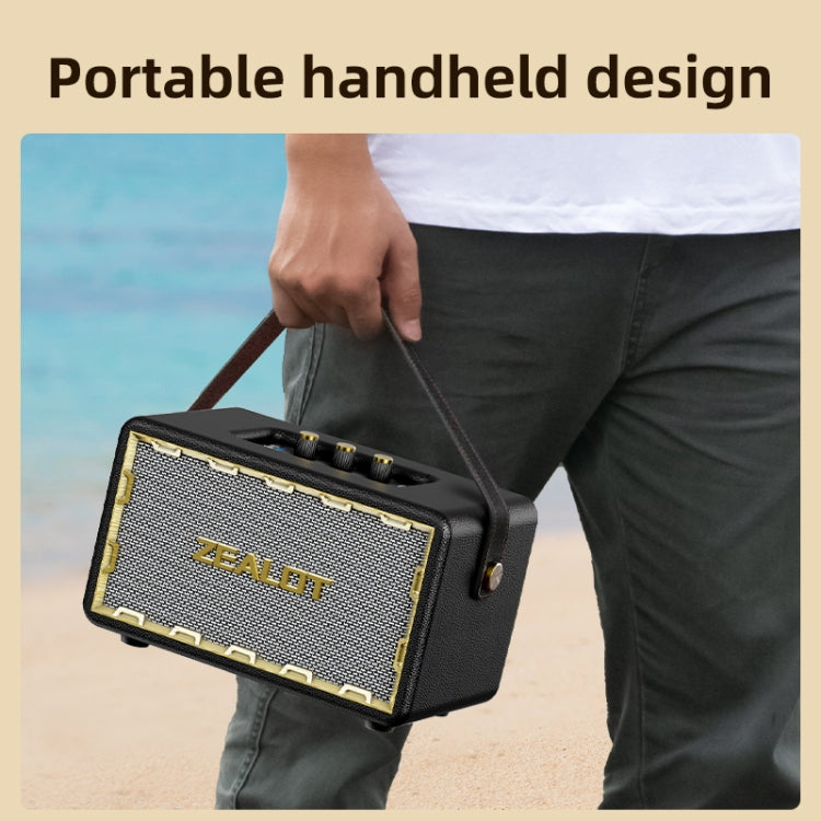 Zealot MT01M Retro Card Portable Wireless Bluetooth Speaker with Dual Microphones(Black) - Desktop Speaker by ZEALOT | Online Shopping UK | buy2fix
