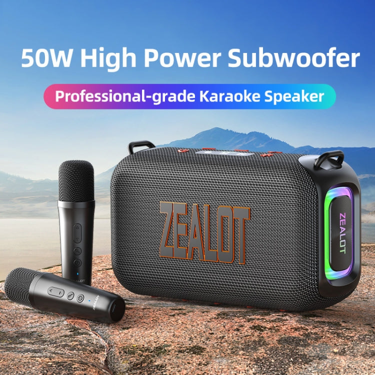 Zealot S85M 50W Outdoor Portable Bluetooth Speaker with Dual Microphones(Black) - Waterproof Speaker by ZEALOT | Online Shopping UK | buy2fix