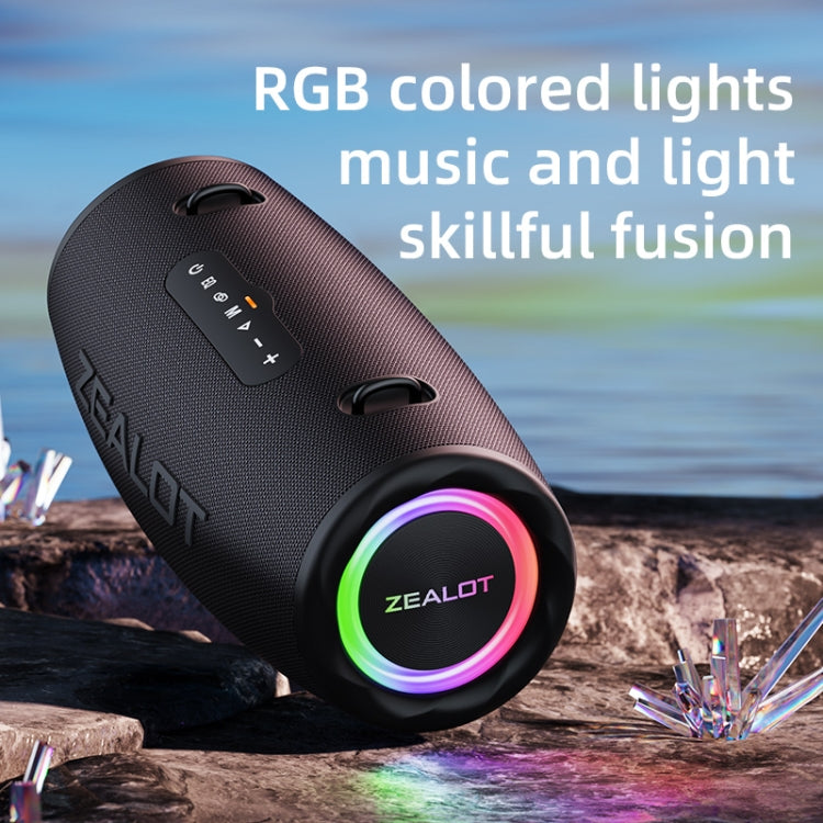 Zealot S87M 80W Portable Outdoor RGB Bluetooth Speaker with Dual Microphones(Black) - Waterproof Speaker by ZEALOT | Online Shopping UK | buy2fix