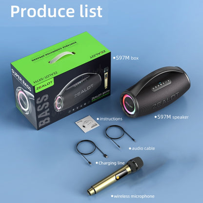 Zealot S97M 80W Outdoor Portable RGB Bluetooth Speaker with Microphone(Black) - Waterproof Speaker by ZEALOT | Online Shopping UK | buy2fix