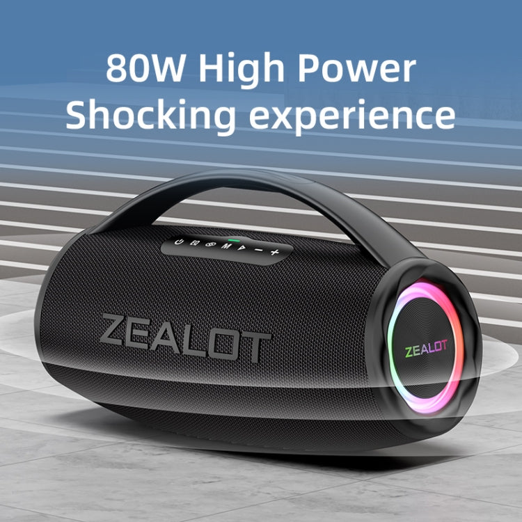 Zealot S97M 80W Outdoor Portable RGB Bluetooth Speaker with Microphone(Black) - Waterproof Speaker by ZEALOT | Online Shopping UK | buy2fix