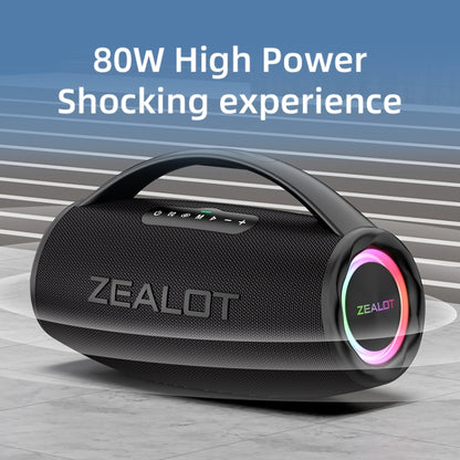 Zealot S97M 80W Outdoor Portable RGB Bluetooth Speaker with Microphone(Black) - Waterproof Speaker by ZEALOT | Online Shopping UK | buy2fix