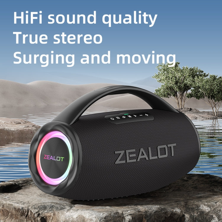 Zealot S97M 80W Outdoor Portable RGB Bluetooth Speaker with Microphone(Black) - Waterproof Speaker by ZEALOT | Online Shopping UK | buy2fix