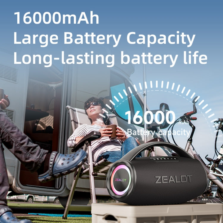 Zealot S97M 80W Outdoor Portable RGB Bluetooth Speaker with Microphone(Black) - Waterproof Speaker by ZEALOT | Online Shopping UK | buy2fix