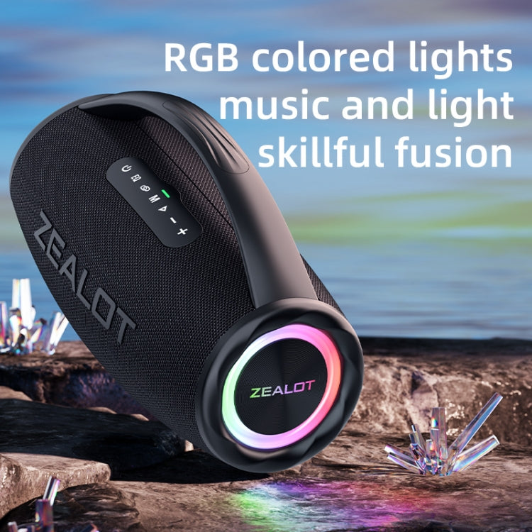 Zealot S97M 80W Outdoor Portable RGB Bluetooth Speaker with Microphone(Black) - Waterproof Speaker by ZEALOT | Online Shopping UK | buy2fix