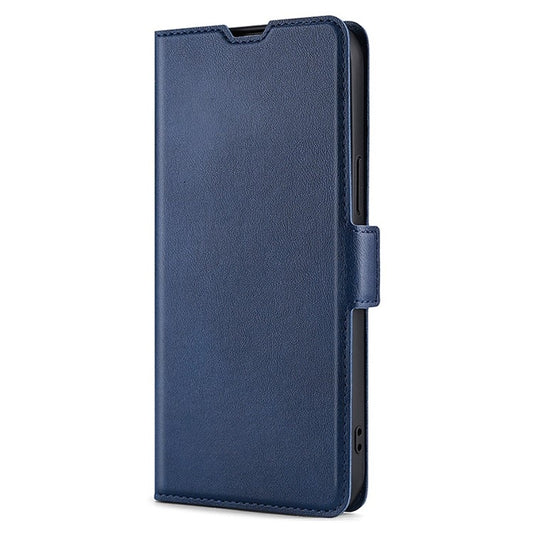 For Samsung Galaxy S25 5G Ultra-thin Voltage Side Buckle Horizontal Flip Leather Phone Case(Blue) by buy2fix