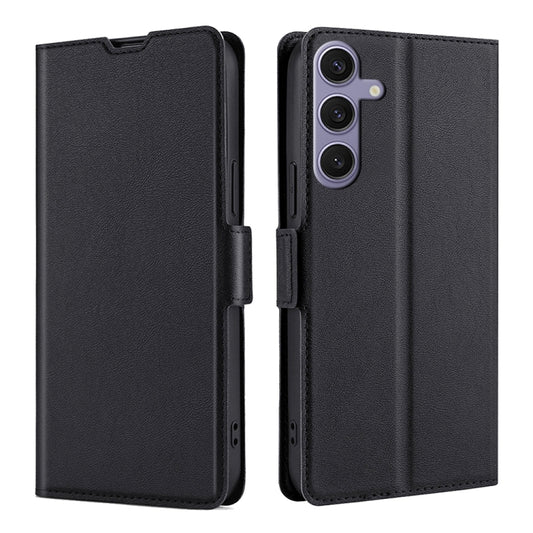 For Samsung Galaxy S25+ 5G Ultra-thin Voltage Side Buckle Horizontal Flip Leather Phone Case(Black) by buy2fix