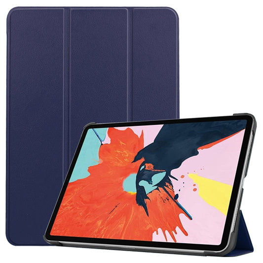 For iPad Air 11 2024 / 2022 / 2020 10.9 Custer Texture Horizontal Flip Leather Case with Three-folding Holder & Sleep / Wake-up Function(Dark Blue) by buy2fix