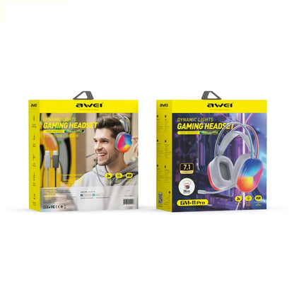 awei GM-11 Pro Luminous Wired Headphones, Cable Length: 2m(Black) - Multimedia Headset by awei | Online Shopping UK | buy2fix