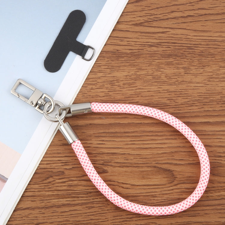 Pearl Silver Metal Buckle Phone Wrist Strap Phone Short Lanyard(Rose Red) - Lanyards & Wrist Straps by buy2fix | Online Shopping UK | buy2fix