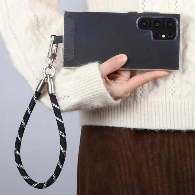 Pearl Silver Metal Buckle Phone Wrist Strap Phone Short Lanyard(Grey) - Lanyards & Wrist Straps by buy2fix | Online Shopping UK | buy2fix