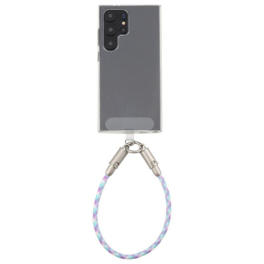 Type-C to Type-C Data Charging Cable Wrist Strap Phone Short Lanyard(Green Purple White) - Lanyards & Wrist Straps by buy2fix | Online Shopping UK | buy2fix