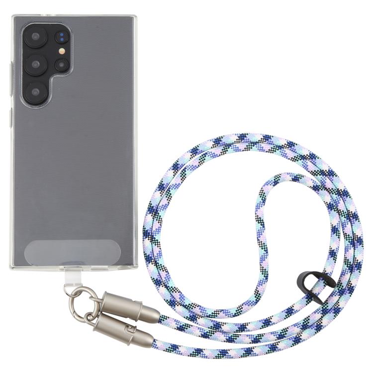 Type-C to Type-C Silicone Data Charging Cable Crossbody Phone Long Lanyard(Blue Green Purple White) - Lanyards & Wrist Straps by buy2fix | Online Shopping UK | buy2fix