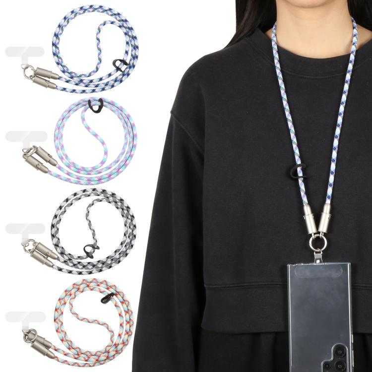 Type-C to Type-C Silicone Data Charging Cable Crossbody Phone Long Lanyard(Green Purple White) - Lanyards & Wrist Straps by buy2fix | Online Shopping UK | buy2fix