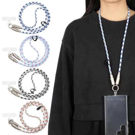 Type-C to Type-C Silicone Data Charging Cable Crossbody Phone Long Lanyard(Blue Green Purple White) - Lanyards & Wrist Straps by buy2fix | Online Shopping UK | buy2fix