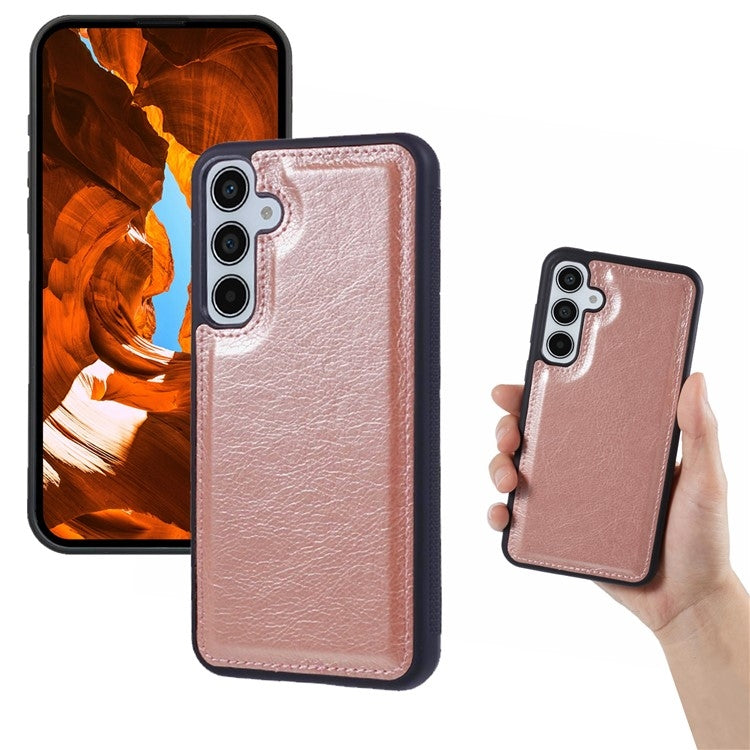 For Samsung Galaxy S25+ 5G Cowhide Texture Back Cover Phone Case(Rose Gold) by buy2fix