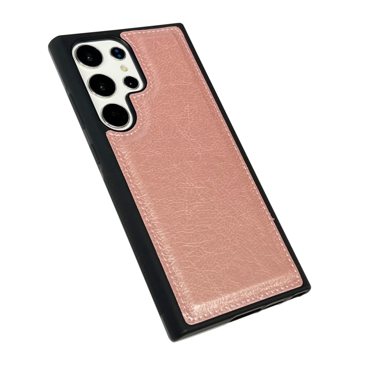 For Samsung Galaxy S25+ 5G Cowhide Texture Back Cover Phone Case(Rose Gold) by buy2fix