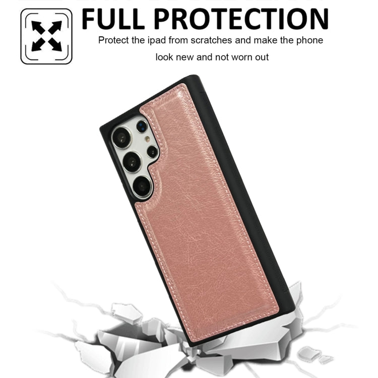 For Samsung Galaxy S25+ 5G Cowhide Texture Back Cover Phone Case(Rose Gold) by buy2fix
