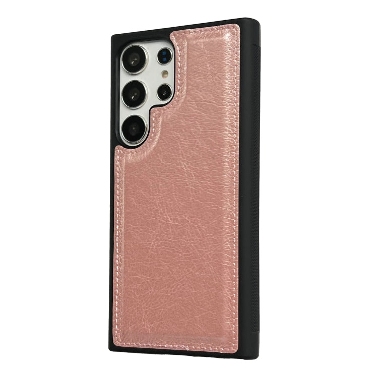 For Samsung Galaxy S25 5G Cowhide Texture Back Cover Phone Case(Rose Gold) by buy2fix