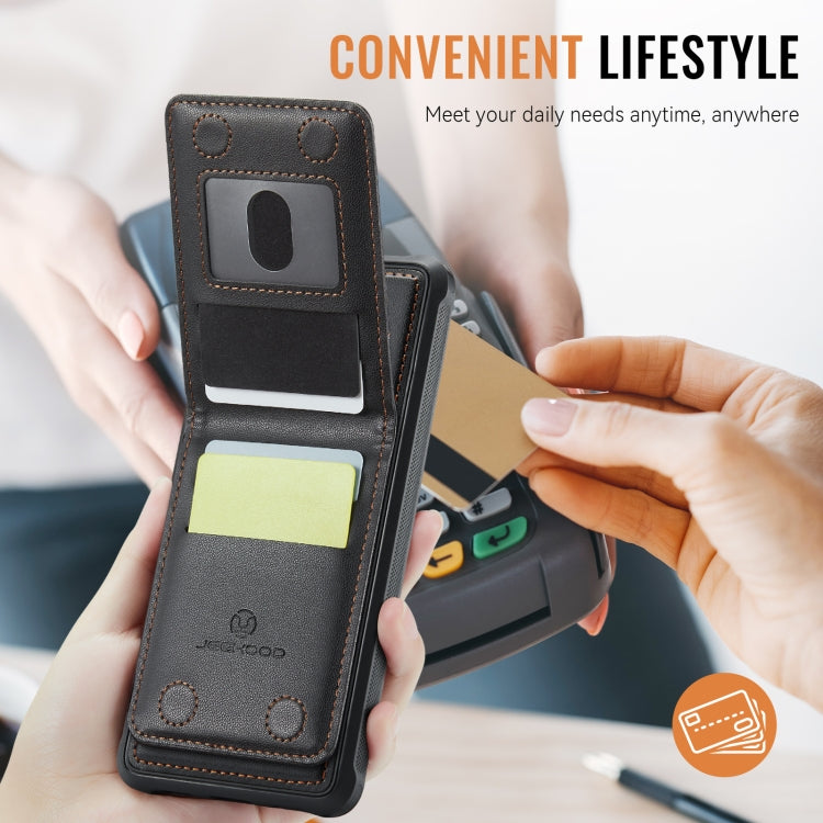 For iPhone 11 JEEHOOD J06 British Style RFID MagSafe Card Bag PU Phone Case(Black) - iPhone 11 Cases by JEEHOOD | Online Shopping UK | buy2fix