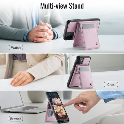 For iPhone 11 JEEHOOD J06 British Style RFID MagSafe Card Bag PU Phone Case(Pink) - iPhone 11 Cases by JEEHOOD | Online Shopping UK | buy2fix