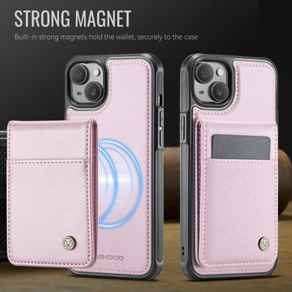 For iPhone 13 JEEHOOD J06 British Style RFID MagSafe Card Bag PU Phone Case(Pink) - iPhone 13 Cases by JEEHOOD | Online Shopping UK | buy2fix