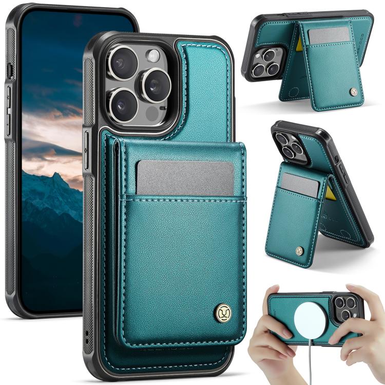 For iPhone 14 Pro Max JEEHOOD J06 British Style RFID MagSafe Card Bag PU Phone Case(Green) - iPhone 14 Pro Max Cases by JEEHOOD | Online Shopping UK | buy2fix