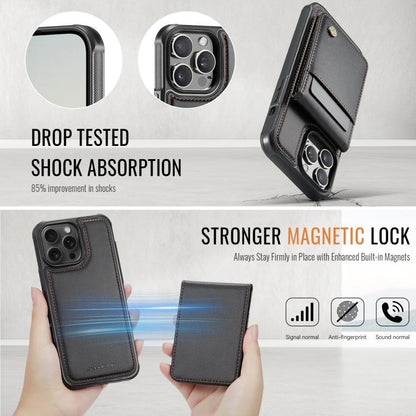For iPhone 14 Pro Max JEEHOOD J06 British Style RFID MagSafe Card Bag PU Phone Case(Black) - iPhone 14 Pro Max Cases by JEEHOOD | Online Shopping UK | buy2fix