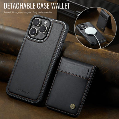For iPhone 14 Pro JEEHOOD J06 British Style RFID MagSafe Card Bag PU Phone Case(Black) - iPhone 14 Pro Cases by JEEHOOD | Online Shopping UK | buy2fix