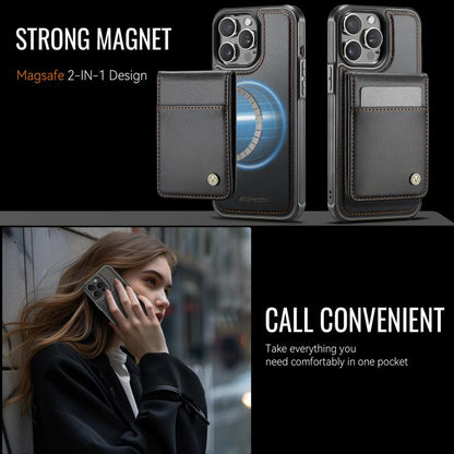 For iPhone 14 Pro JEEHOOD J06 British Style RFID MagSafe Card Bag PU Phone Case(Black) - iPhone 14 Pro Cases by JEEHOOD | Online Shopping UK | buy2fix