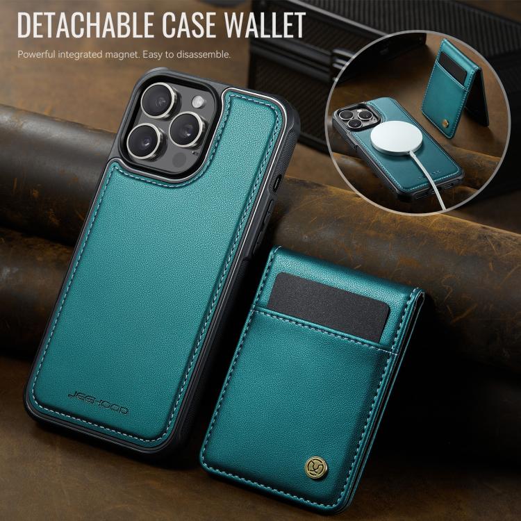 For iPhone 13 Pro JEEHOOD J06 British Style RFID MagSafe Card Bag PU Phone Case(Green) - iPhone 13 Pro Cases by JEEHOOD | Online Shopping UK | buy2fix