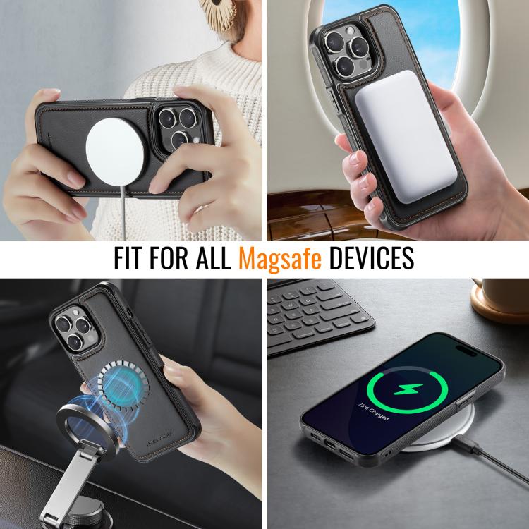 For iPhone 12 Pro Max JEEHOOD J06 British Style RFID MagSafe Card Bag PU Phone Case(Black) - iPhone 12 Pro Max Cases by JEEHOOD | Online Shopping UK | buy2fix