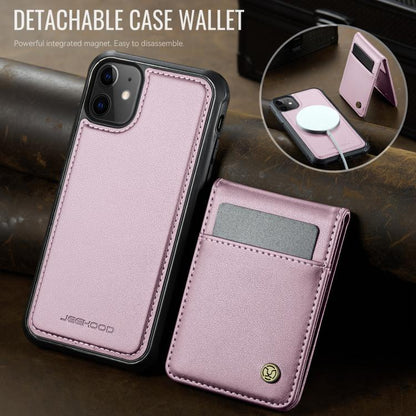 For iPhone 12 / 12 Pro JEEHOOD J06 British Style RFID MagSafe Card Bag PU Phone Case(Pink) - iPhone 12 / 12 Pro Cases by JEEHOOD | Online Shopping UK | buy2fix