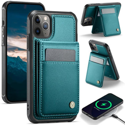 For iPhone 11 Pro Max JEEHOOD J06 British Style RFID MagSafe Card Bag PU Phone Case(Green) - iPhone 11 Pro Max Cases by JEEHOOD | Online Shopping UK | buy2fix