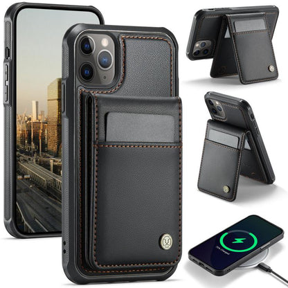 For iPhone 11 Pro Max JEEHOOD J06 British Style RFID MagSafe Card Bag PU Phone Case(Black) - iPhone 11 Pro Max Cases by JEEHOOD | Online Shopping UK | buy2fix