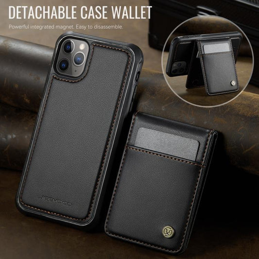 For iPhone 11 Pro Max JEEHOOD J06 British Style RFID MagSafe Card Bag PU Phone Case(Black) - iPhone 11 Pro Max Cases by JEEHOOD | Online Shopping UK | buy2fix
