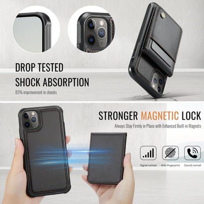 For iPhone 11 Pro Max JEEHOOD J06 British Style RFID MagSafe Card Bag PU Phone Case(Black) - iPhone 11 Pro Max Cases by JEEHOOD | Online Shopping UK | buy2fix