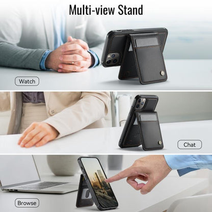 For iPhone 11 Pro Max JEEHOOD J06 British Style RFID MagSafe Card Bag PU Phone Case(Black) - iPhone 11 Pro Max Cases by JEEHOOD | Online Shopping UK | buy2fix