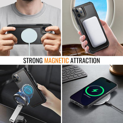 For iPhone 11 Pro JEEHOOD J06 British Style RFID MagSafe Card Bag PU Phone Case(Black) - iPhone 11 Pro Cases by JEEHOOD | Online Shopping UK | buy2fix