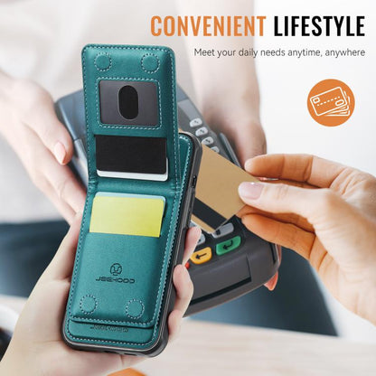 For iPhone XS Max JEEHOOD J06 British Style RFID MagSafe Card Bag PU Phone Case(Green) - More iPhone Cases by JEEHOOD | Online Shopping UK | buy2fix