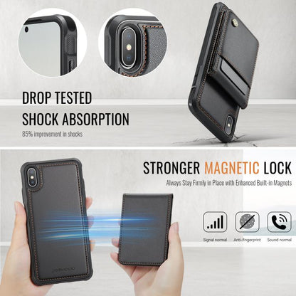 For iPhone XS Max JEEHOOD J06 British Style RFID MagSafe Card Bag PU Phone Case(Black) - More iPhone Cases by JEEHOOD | Online Shopping UK | buy2fix