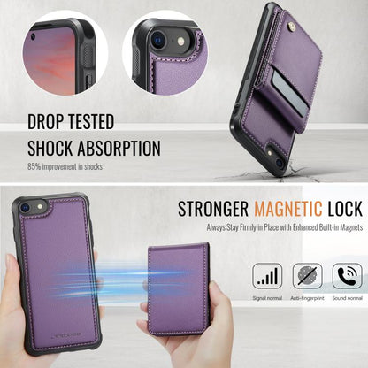 For iPhone SE 2022 / SE 2020 / 8 JEEHOOD J06 British Style RFID MagSafe Card Bag PU Phone Case(Purple) - iPhone SE 2022 / 2020 / 8 / 7 Cases by JEEHOOD | Online Shopping UK | buy2fix