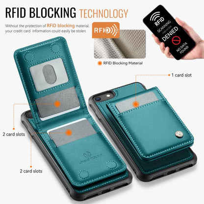 For iPhone SE 2022 / SE 2020 / 8 JEEHOOD J06 British Style RFID MagSafe Card Bag PU Phone Case(Green) - iPhone SE 2022 / 2020 / 8 / 7 Cases by JEEHOOD | Online Shopping UK | buy2fix