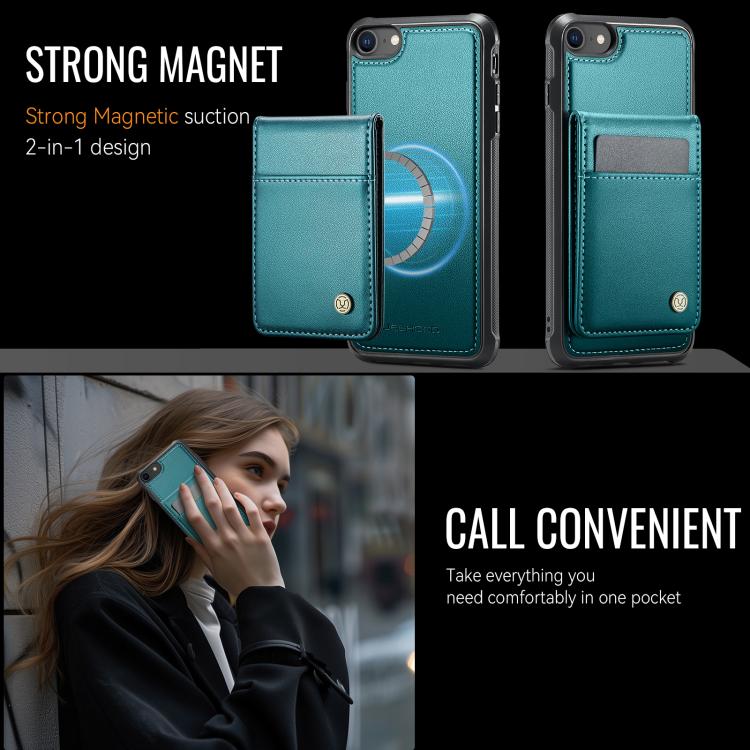 For iPhone SE 2022 / SE 2020 / 8 JEEHOOD J06 British Style RFID MagSafe Card Bag PU Phone Case(Green) - iPhone SE 2022 / 2020 / 8 / 7 Cases by JEEHOOD | Online Shopping UK | buy2fix