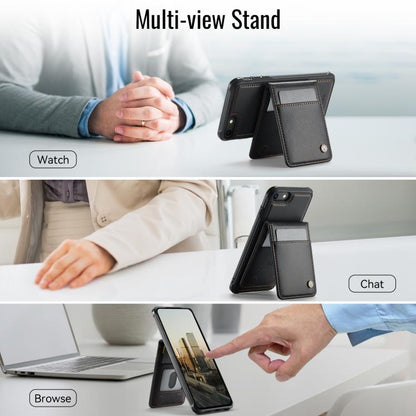 For iPhone SE 2022 / SE 2020 / 8 JEEHOOD J06 British Style RFID MagSafe Card Bag PU Phone Case(Black) - iPhone SE 2022 / 2020 / 8 / 7 Cases by JEEHOOD | Online Shopping UK | buy2fix