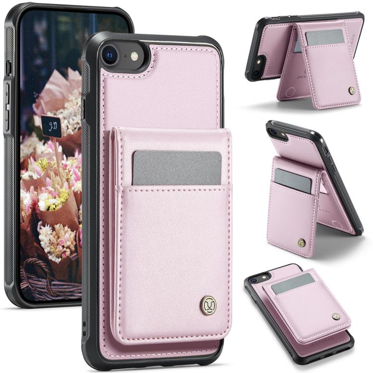 For iPhone SE 2022 / SE 2020 / 8 JEEHOOD J06 British Style RFID MagSafe Card Bag PU Phone Case(Pink) - iPhone SE 2022 / 2020 / 8 / 7 Cases by JEEHOOD | Online Shopping UK | buy2fix