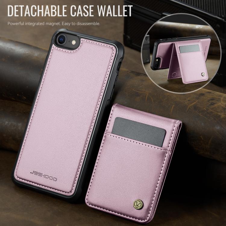 For iPhone SE 2022 / SE 2020 / 8 JEEHOOD J06 British Style RFID MagSafe Card Bag PU Phone Case(Pink) - iPhone SE 2022 / 2020 / 8 / 7 Cases by JEEHOOD | Online Shopping UK | buy2fix