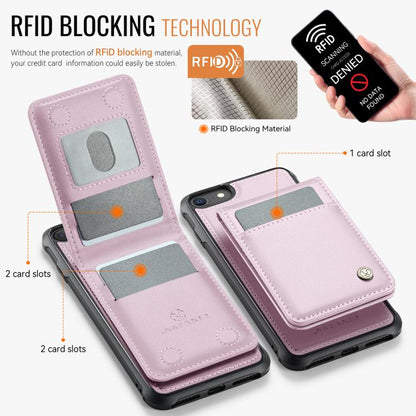 For iPhone SE 2022 / SE 2020 / 8 JEEHOOD J06 British Style RFID MagSafe Card Bag PU Phone Case(Pink) - iPhone SE 2022 / 2020 / 8 / 7 Cases by JEEHOOD | Online Shopping UK | buy2fix
